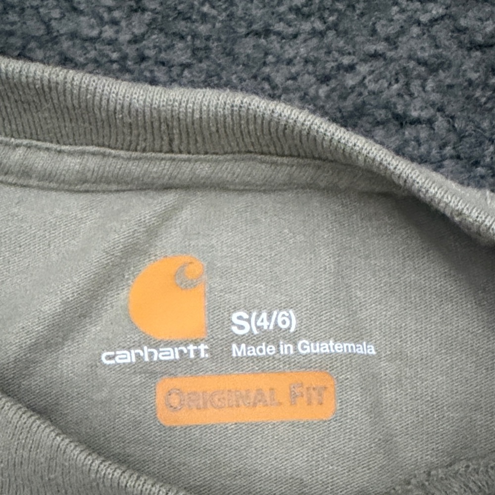 Carhartt Long Sleeve Tee with Maroon Sleeve Logo - Picture 2 of 2
